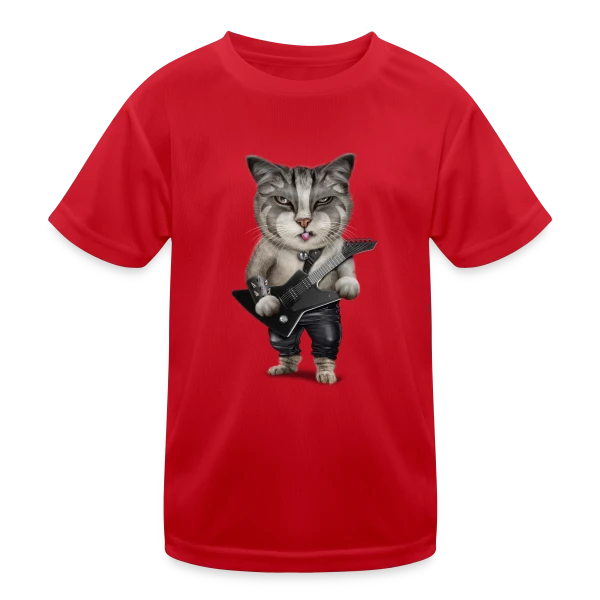 Metalcat : Le Chat Métalleux sur T-shirt sport Enfant