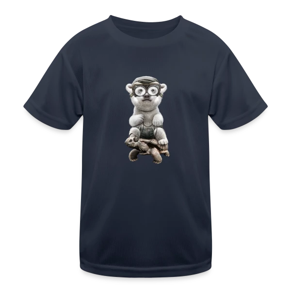 Tortue Polaire Aventureuse sur T-shirt sport Enfant