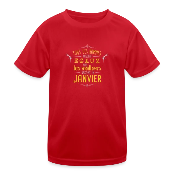 Homme 'Les Légendes Naissent en Janvier' sur T-shirt sport Enfant