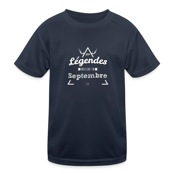 Anniversaire : Légende Née en Septembre sur T-shirt sport Enfant