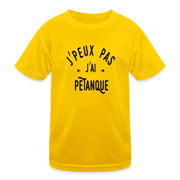 J'peux pas j'ai pétanque - Humour et Boules sur T-shirt sport Enfant