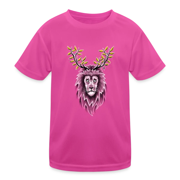 L'Esprit Sauvage : Cerf & Lion sur T-shirt sport Enfant