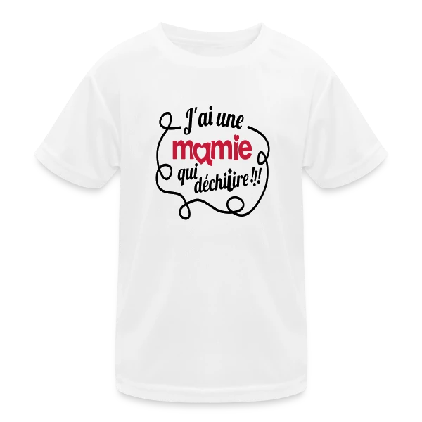 'Ma Mamie Déchire !' : Cadeau Original pour Super Grand-mère sur T-shirt sport Enfant