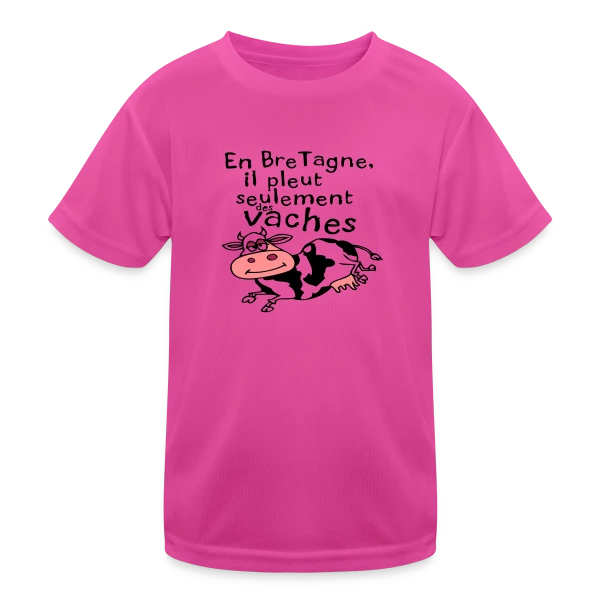 Bretagne Pluie Vaches sur T-shirt sport Enfant