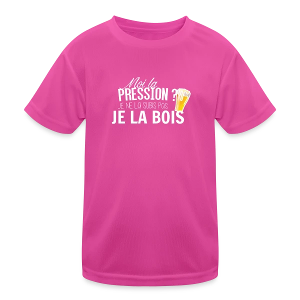 Moi la Pression, Je la Bois ! T-shirt Humour Bière sur T-shirt sport Enfant