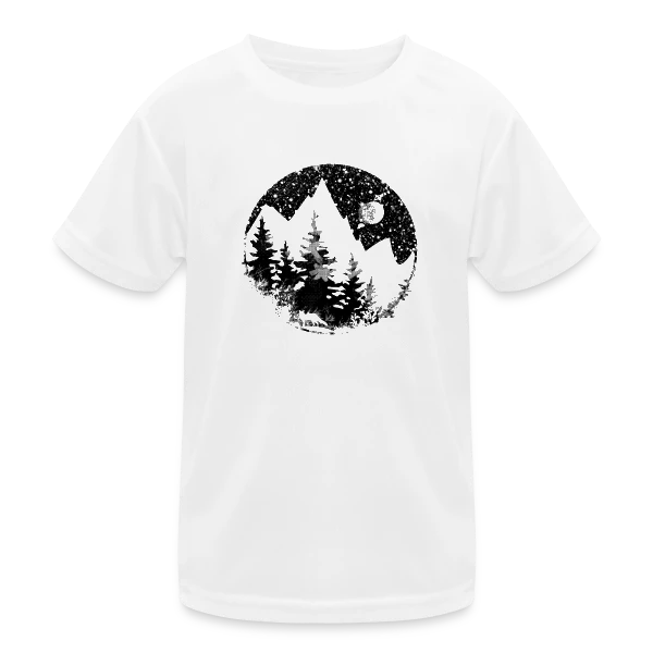 Paysage Montagneux Nocturne Fantastique sur T-shirt sport Enfant