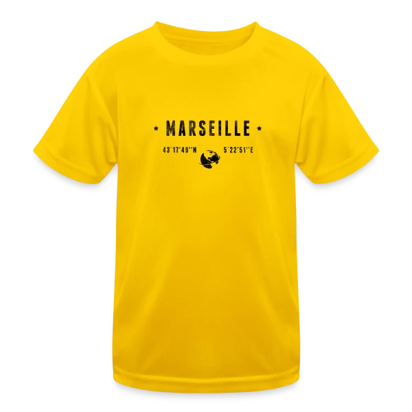 Marseille Coordonnées Globe sur T-shirt sport Enfant