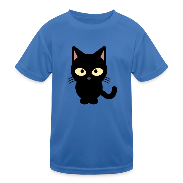 Chat Noir Mystérieux sur T-shirt sport Enfant