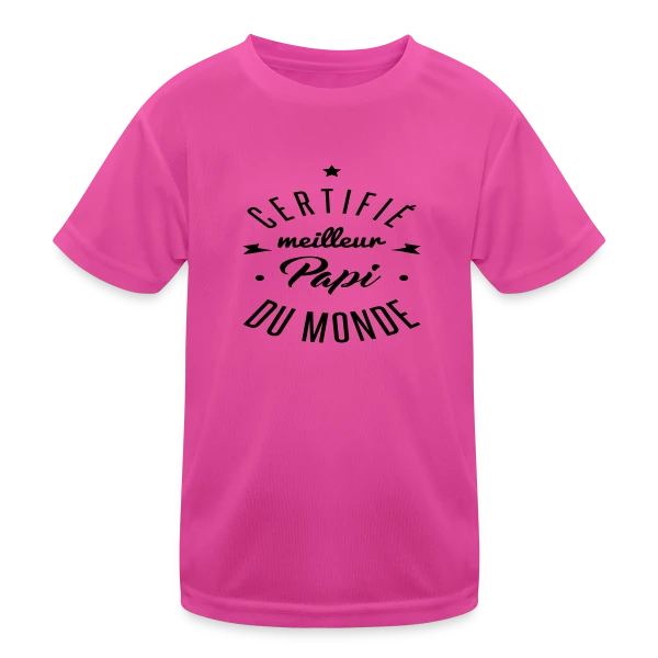 Le T-shirt "Meilleur Papi Certifié" sur T-shirt sport Enfant