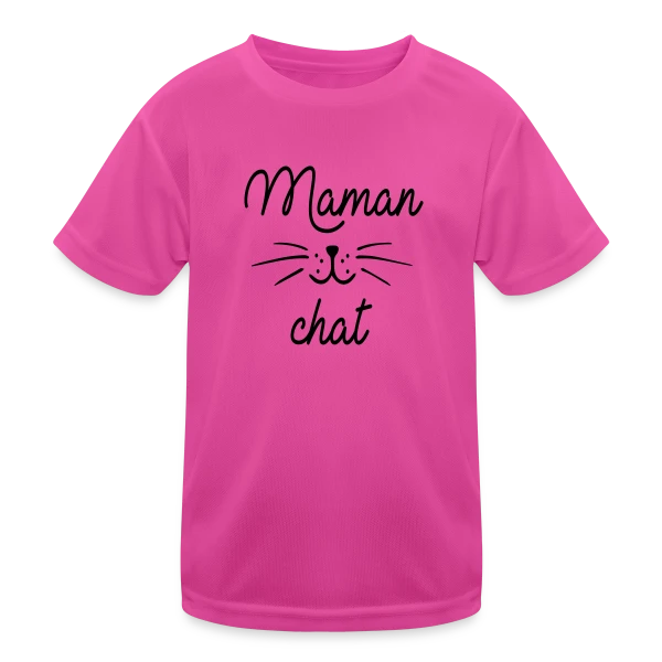Maman Chat qui Déchire sur T-shirt sport Enfant