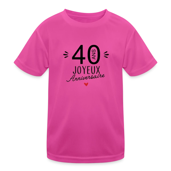 Anniversaire 40 Ans : La Fête Commence ! sur T-shirt sport Enfant