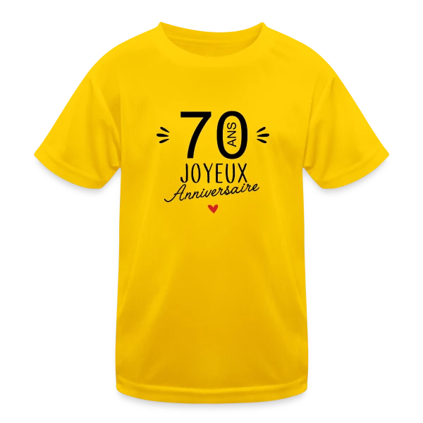 Anniversaire 70 Ans : L'Âge d'Or Célébré sur T-shirt sport Enfant