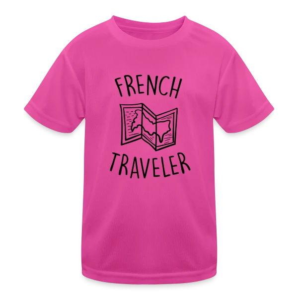 Voyageur Français Carte sur T-shirt sport Enfant
