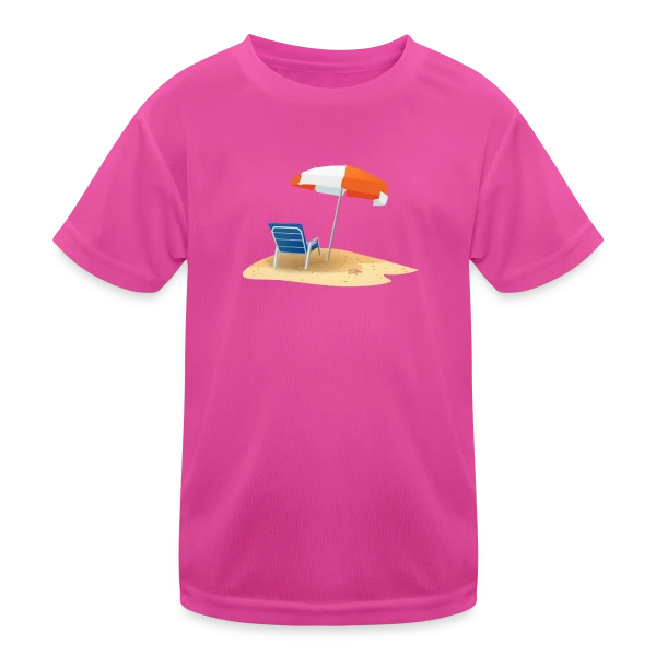 Parasol et Transat Plage sur T-shirt sport Enfant
