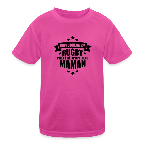 Mon Joueur de Rugby Préféré M'appelle Maman sur T-shirt sport Enfant