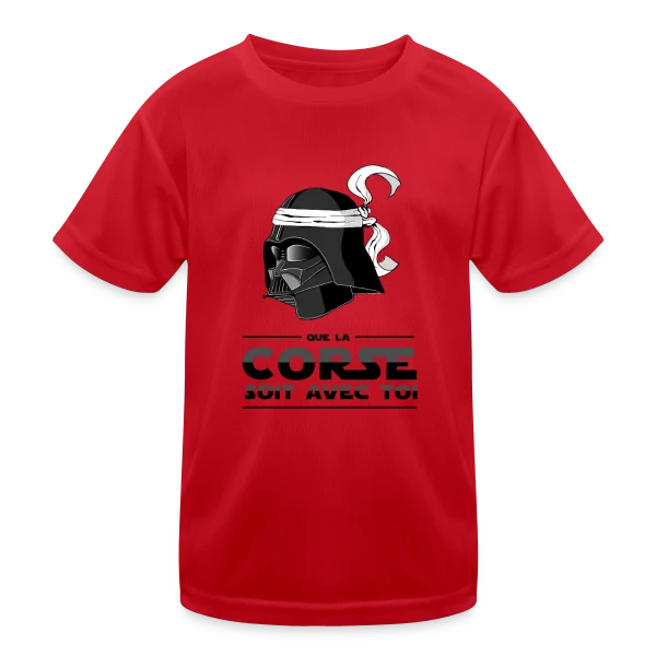 Dark Vador Corse Humour sur T-shirt sport Enfant