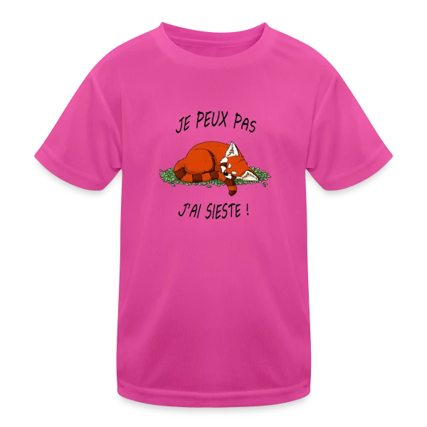 Panda Roux Sieste sur T-shirt sport Enfant