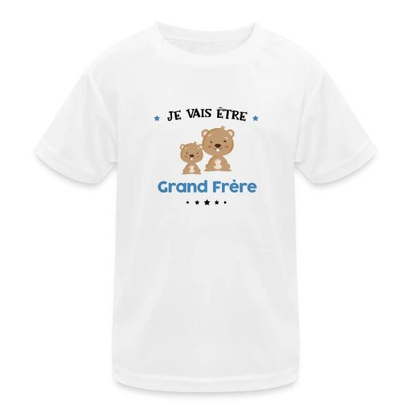 "Je Vais Être Grand Frère" - Annonce Naissance sur T-shirt sport Enfant