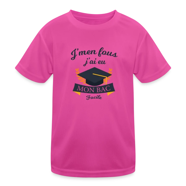 J'ai Eu Mon Bac Facile - Humour Diplômé sur T-shirt sport Enfant