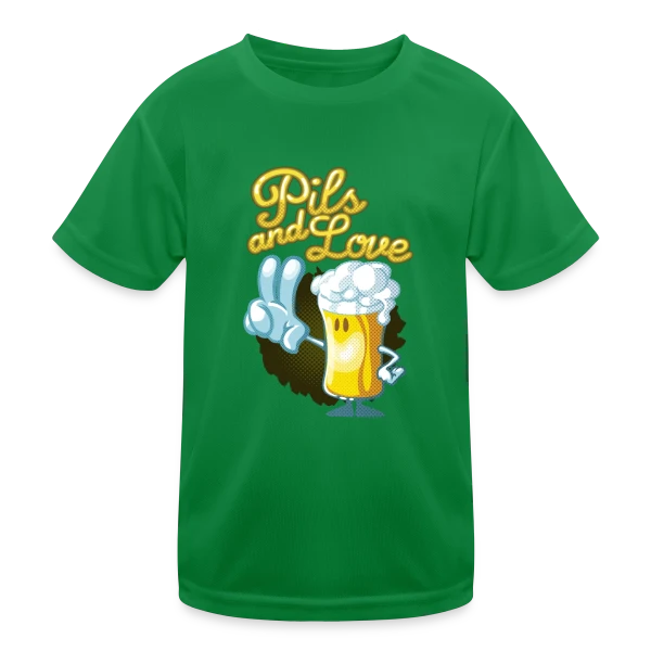 Pils & Love : La Bière et l'Amour en Version Cartoon sur T-shirt sport Enfant