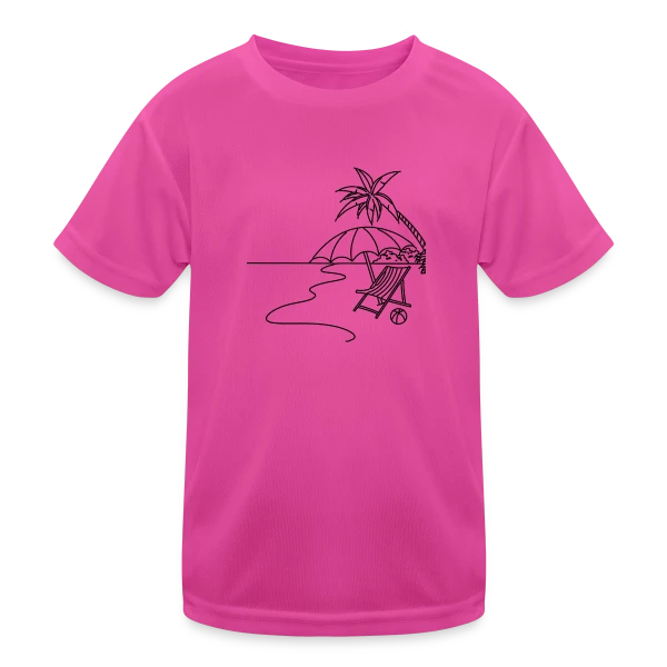 Scène de Plage Minimaliste sur T-shirt sport Enfant