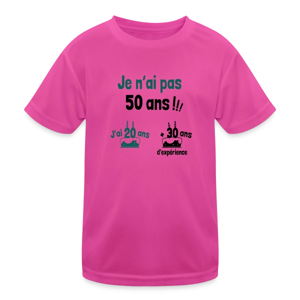 50 ans : 20 ans + 30 ans d'expérience ! sur T-shirt sport Enfant