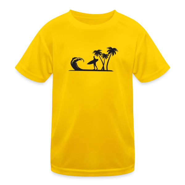 Surfeur Vague Palmiers sur T-shirt sport Enfant