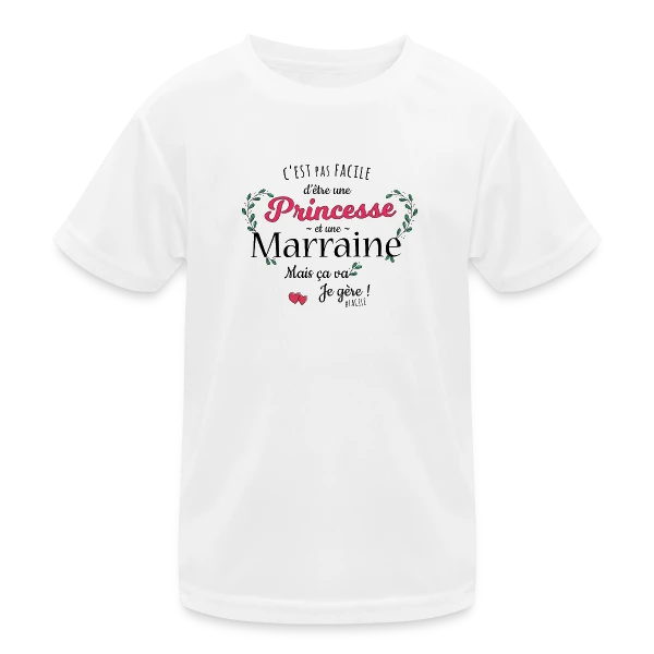 'Ma Marraine, Ma Princesse' - Cadeau Affectueux sur T-shirt sport Enfant