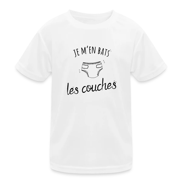 Humour "Je M'en Bats Les Couches" - Idée Cadeau Drôle sur T-shirt sport Enfant