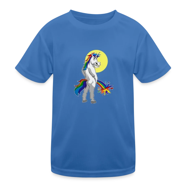 Licorne Pipi Arc-en-ciel sur T-shirt sport Enfant