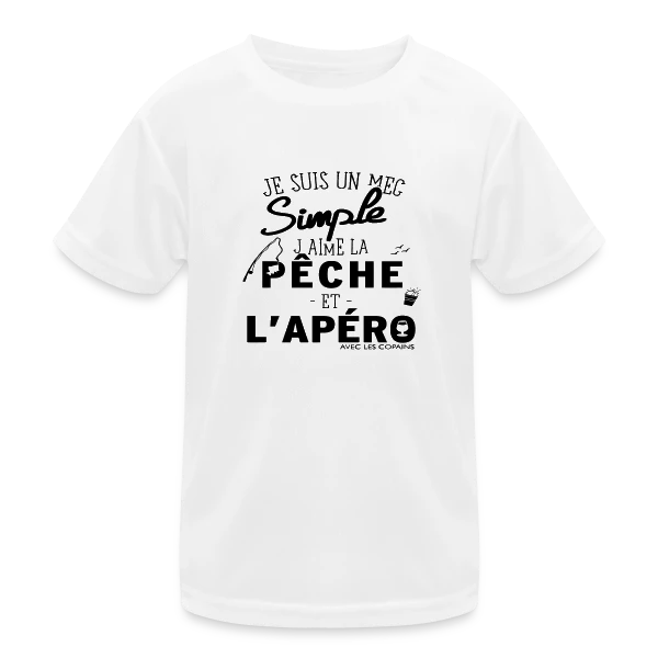 "Pêche & Apéro" : L'Humour du Pêcheur Relax sur T-shirt sport Enfant