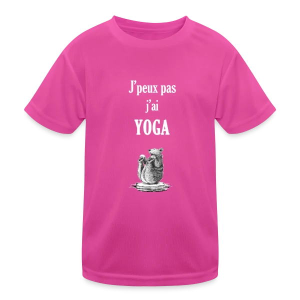 Ours Yogiste : Zen et Drôle sur sa Banquise sur T-shirt sport Enfant