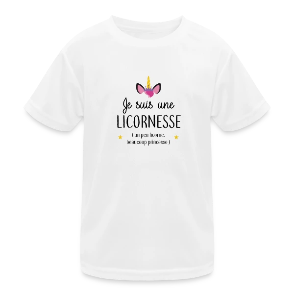 Licornesse : Moitié Licorne, Moitié Princesse sur T-shirt sport Enfant
