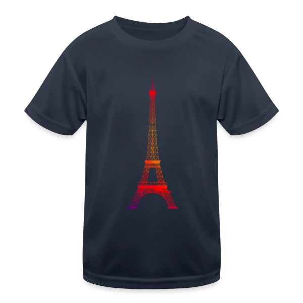 Tour Eiffel Dégradé sur T-shirt sport Enfant