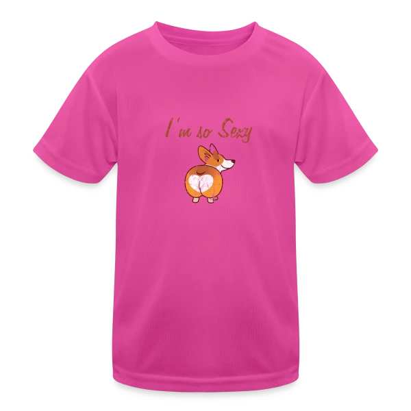Corgi Sexy Coquin sur T-shirt sport Enfant