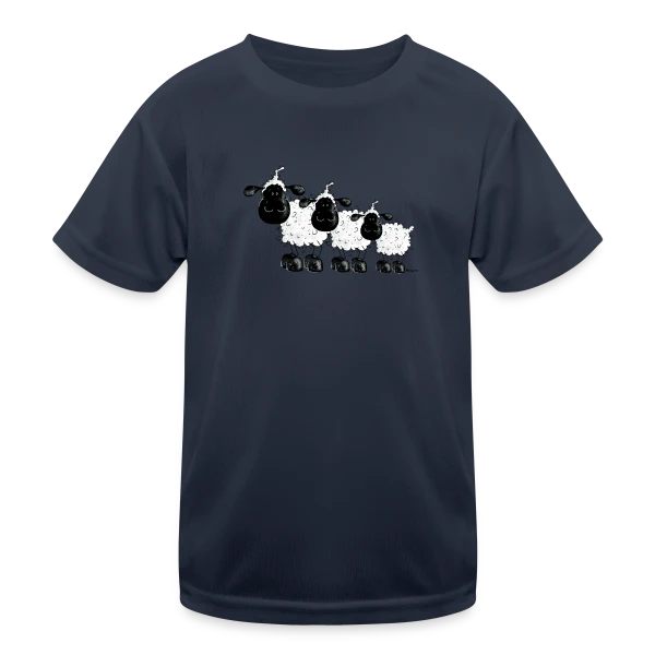 Trois Petits Moutons Rêveurs sur T-shirt sport Enfant
