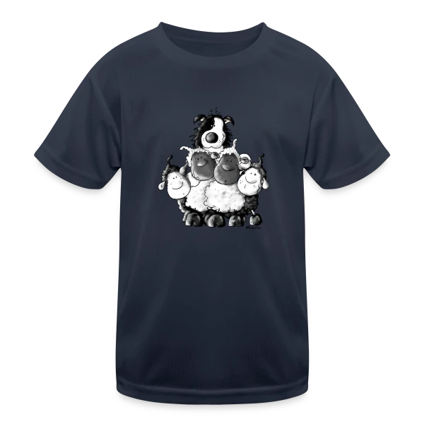 Border Collie et Moutons - Un Vrai Chien de Berger sur T-shirt sport Enfant