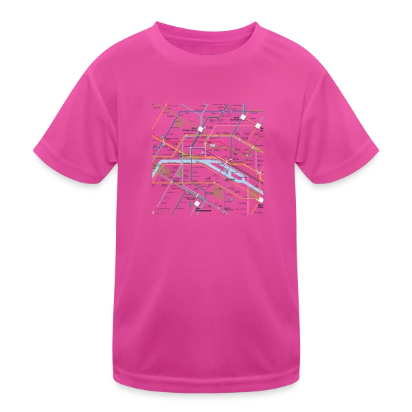 Plan Métro Parisien sur T-shirt sport Enfant
