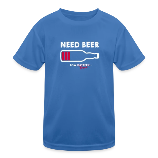 Humoristique : Need Beer, Besoin d'une Bière sur T-shirt sport Enfant