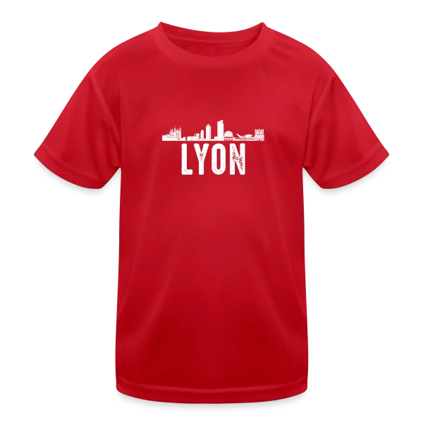 Lyon Minimaliste Blanc sur T-shirt sport Enfant