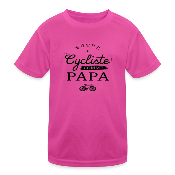 Futur Cycliste comme Papa : Ma Passion sur Deux Roues sur T-shirt sport Enfant