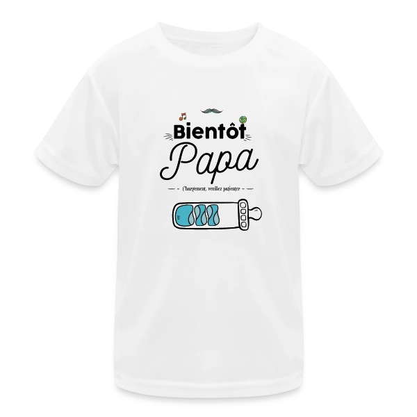 Bientôt Papa : Humour et Annonce Naissance sur T-shirt sport Enfant