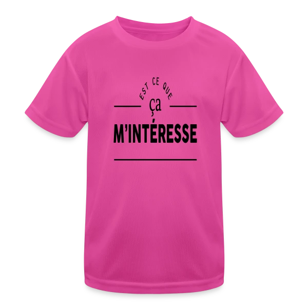 'Ça m'intéresse ?' - Humour et Sarcasme sur T-shirt sport Enfant
