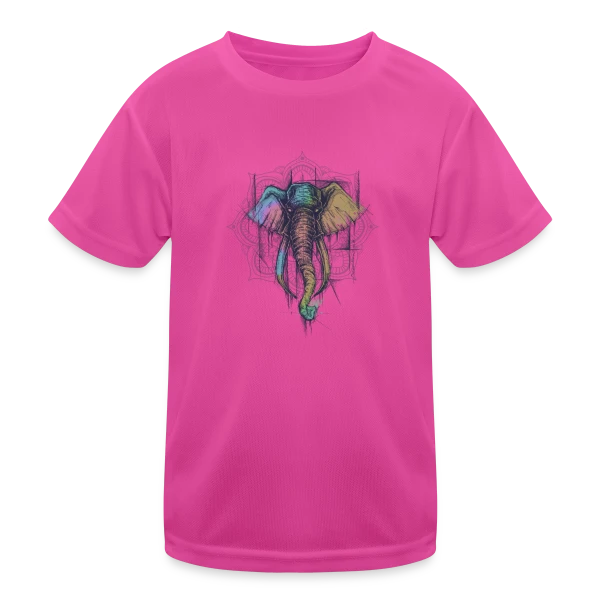 Éléphant Mandala Coloré - Harmonie Spirituelle sur T-shirt sport Enfant