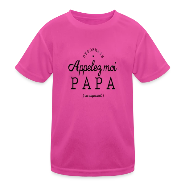 'Moi, c'est Papa Maintenant !' - Annonce Naissance sur T-shirt sport Enfant