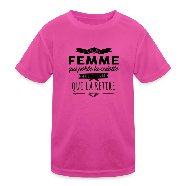 'C'est moi qui la retire' - Humour de Couple sur T-shirt sport Enfant