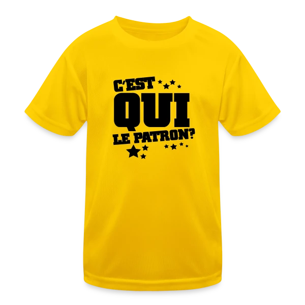 C'est Qui le Patron ? Humour et Affirmation sur T-shirt sport Enfant
