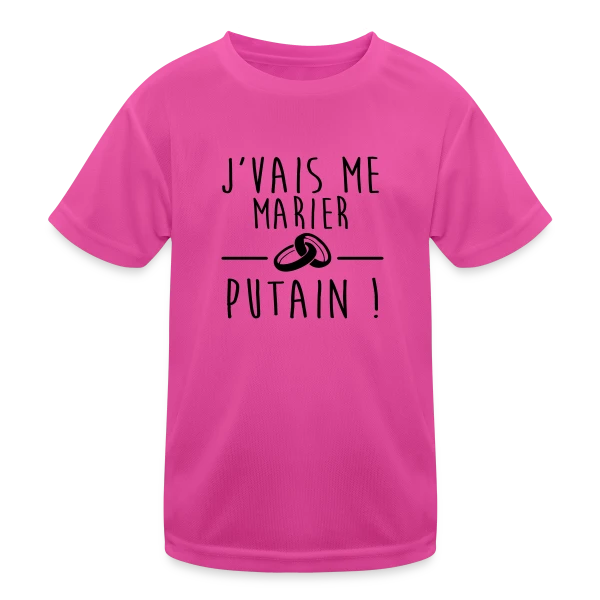 EVG/EVJF : Je me marie, Bordel ! sur T-shirt sport Enfant