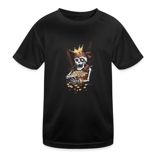 Le Squelette Pirate et son Trésor Facétieux sur T-shirt sport Enfant