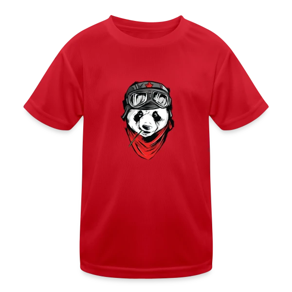 Panda Pilote Rebelle sur T-shirt sport Enfant